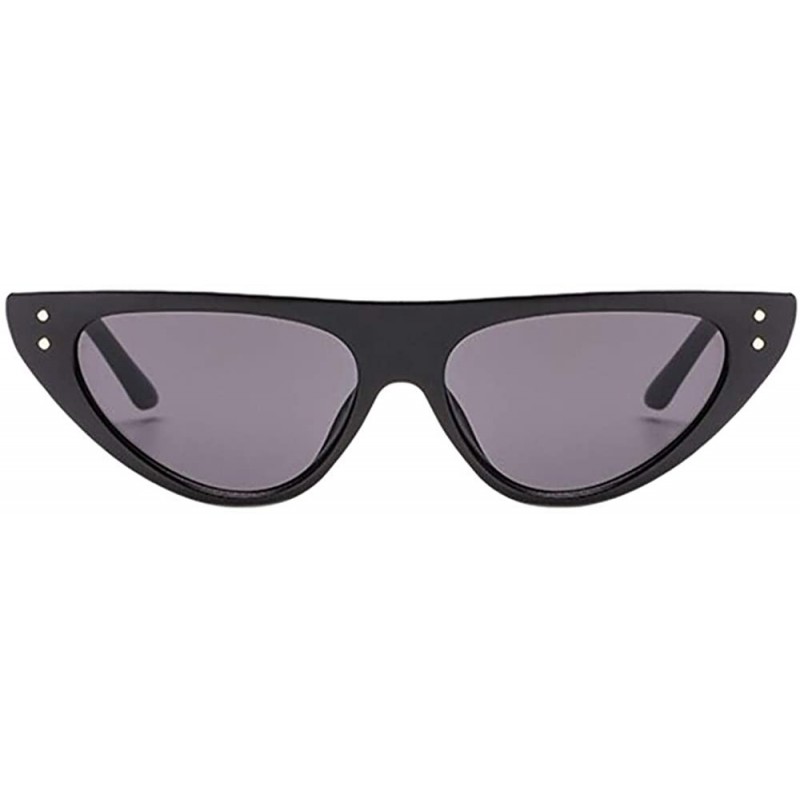 Oval Unisex Vintage Cat Eyes Sunglasses Rapper Fashion Oval Shade Glasses - A - CM18TQXMXA0 $7.68