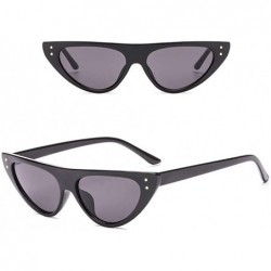 Oval Unisex Vintage Cat Eyes Sunglasses Rapper Fashion Oval Shade Glasses - A - CM18TQXMXA0 $7.68