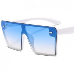 Square Square Oversized Sunglasses for Women Men Flat Top Fashion Shades - F - CM18RXGQTR3 $8.82