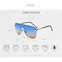 Oversized V Oversize Shield Women Sunglasses E 2180 Big Frame Gradient Lens - Blue Tea - CD18CLU7KIS $13.27