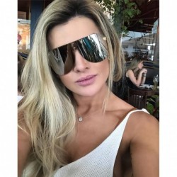 Oversized V Oversize Shield Women Sunglasses E 2180 Big Frame Gradient Lens - Blue Tea - CD18CLU7KIS $13.27
