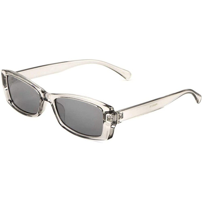 Rectangular Rounded Rectangular Wide Bridge Sunglasses - Clear - CT197QDL3A0 $10.58