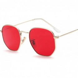 Oversized Men Gradient Clear Lens Metal Frame Black Red Small Sun Glasses - As Shown in Photo-3 - CJ18W3NCWTS $21.69