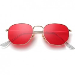 Oversized Men Gradient Clear Lens Metal Frame Black Red Small Sun Glasses - As Shown in Photo-3 - CJ18W3NCWTS $21.69