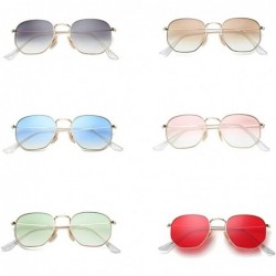 Oversized Men Gradient Clear Lens Metal Frame Black Red Small Sun Glasses - As Shown in Photo-3 - CJ18W3NCWTS $21.69