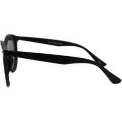 Shield Womens In Set Shield Lens Keyhole Retro Round Horn Rim Sunglasses - Matte Black Green - C118UWM9TYK $11.54
