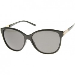 Cat Eye Women's Glam Fashion Metal Temple Oversize Cat Eye Sunglasses 59mm - Black-gold / Smoke - CG12I21SHNR $10.75