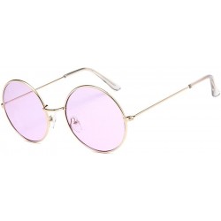 Round Fashion Round Polarized Sunglasses Metal Frame Flat Circle lens Glasses Men Women UV400 - Type1 - CK18EWZ04QZ $9.21