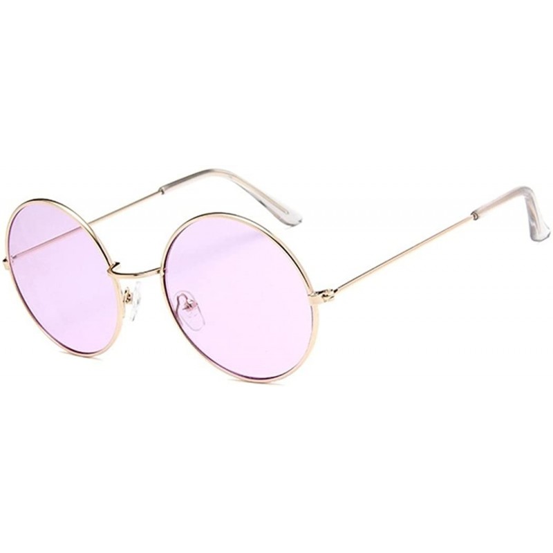 Round Fashion Round Polarized Sunglasses Metal Frame Flat Circle lens Glasses Men Women UV400 - Type1 - CK18EWZ04QZ $9.21