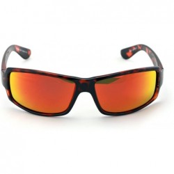 Rectangular Rectangular Polarized Sunglasses Cycling Softball - Tortoise Fire - Amber Lens - C418DHT2NR5 $12.87