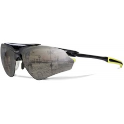 Sport Delta Shiny Black Road Cycling/Fishing Sunglasses with ZEISS P7020M Super Silver Mirrored Lenses - CC18KN72G2I $13.47
