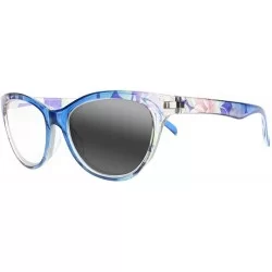 Cat Eye Womens Cat Eye near vision Glasses Retro Flower Myopia Glasses Sun Nearsighted - Blue - CR18WC4AO86 $19.59