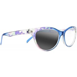 Cat Eye Womens Cat Eye near vision Glasses Retro Flower Myopia Glasses Sun Nearsighted - Blue - CR18WC4AO86 $19.59