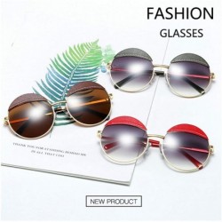 Round 2020 New Fashion Metal Sunglasses Ladies Round Frame Sunglasses Retro Tide Black Red Sun Glasses - Brown - CJ192ZGGKN6 ...