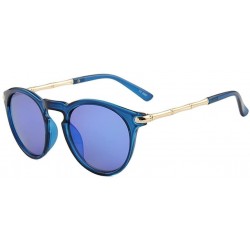 Round Sunglasses for Women - UV400 Womens Round Cat Eye Sunglasses Protection Outdoor Sunglasses - Bleu - CC18E4TQ8M5 $24.77