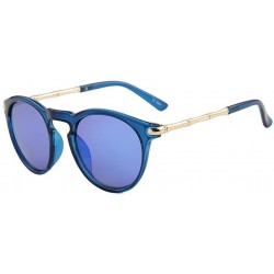 Round Sunglasses for Women - UV400 Womens Round Cat Eye Sunglasses Protection Outdoor Sunglasses - Bleu - CC18E4TQ8M5 $10.90