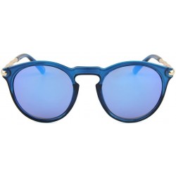 Round Sunglasses for Women - UV400 Womens Round Cat Eye Sunglasses Protection Outdoor Sunglasses - Bleu - CC18E4TQ8M5 $10.90