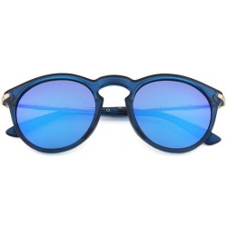 Round Sunglasses for Women - UV400 Womens Round Cat Eye Sunglasses Protection Outdoor Sunglasses - Bleu - CC18E4TQ8M5 $10.90