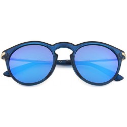 Round Sunglasses for Women - UV400 Womens Round Cat Eye Sunglasses Protection Outdoor Sunglasses - Bleu - CC18E4TQ8M5 $10.90