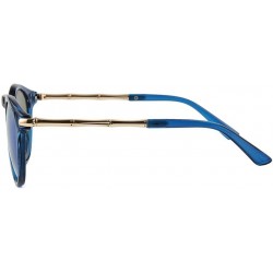Round Sunglasses for Women - UV400 Womens Round Cat Eye Sunglasses Protection Outdoor Sunglasses - Bleu - CC18E4TQ8M5 $10.90