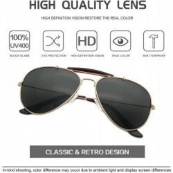Aviator Ultra classic UV Protection high definition visual Lens Great Quality decent Sunglasses - Gold Frame + Green Lens - C...