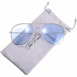 Aviator Classic Aviator Frame Light Color Lens XL Oversized Sunglasses Gift Box - Gold - CY1867ETYZY $12.39