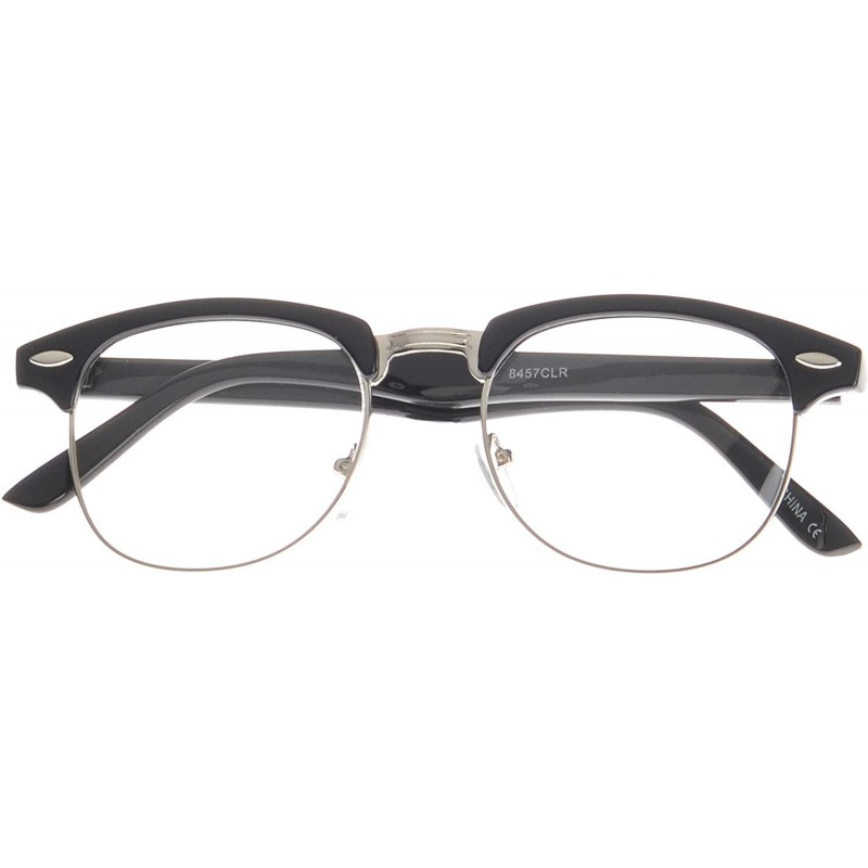 Square Soho Retro Square Fashion Sunglasses - Black-silver - CJ11OJZAAYD $9.49