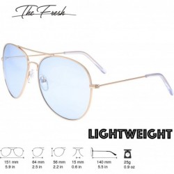 Aviator Classic Aviator Frame Light Color Lens XL Oversized Sunglasses Gift Box - Gold - CY1867ETYZY $12.39