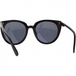 Round Retro Womens Round Oversize Color Mirror Cat Eye Sunglasses - Brown Gold - CP185OIDS2Z $10.68