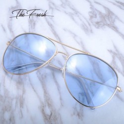 Aviator Classic Aviator Frame Light Color Lens XL Oversized Sunglasses Gift Box - Gold - CY1867ETYZY $12.39