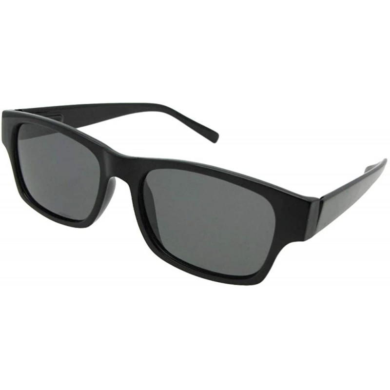 Wayfarer Small Retro Polarized Sunglasses PSR19 - Black Frame Gray Lenses - CP18KZTHOD8 $16.77