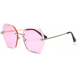 Rimless Sunglasses Polarized Protection Travelling frameless - Pink - CD18UTUEXIX $20.37