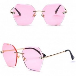 Rimless Sunglasses Polarized Protection Travelling frameless - Pink - CD18UTUEXIX $20.37