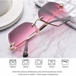 Rimless Sunglasses Polarized Protection Travelling frameless - Pink - CD18UTUEXIX $20.37