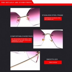 Rimless Sunglasses Polarized Protection Travelling frameless - Pink - CD18UTUEXIX $20.37