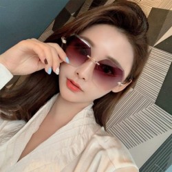 Rimless Sunglasses Polarized Protection Travelling frameless - Pink - CD18UTUEXIX $20.37
