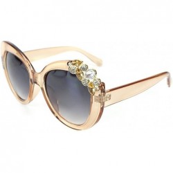 Butterfly Women's"Tiara" Butterfly 52mm Sunglasses - Jewel Encrusted Frames - Peach - CW12H54M41D $14.83