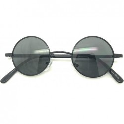 Oval John Black 60'S Hippie Sunglasses Smoke Hippy Glasses Round - Black - C018SKH27UU $17.97