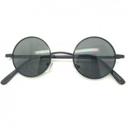 Oval John Black 60'S Hippie Sunglasses Smoke Hippy Glasses Round - Black - C018SKH27UU $7.39