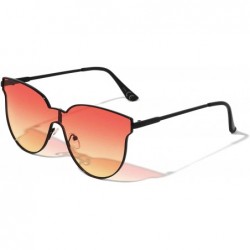 Cat Eye One Piece Geometric Designer Cat Eye Oceanic Color Sunglasses - Orange - CM197L6OMU0 $31.01