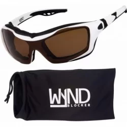 Round Polarized Riding Sunglasses Extreme Sports Wrap Motorcycle Glasses - White - CX17YQ8EAUE $43.68