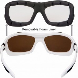 Round Polarized Riding Sunglasses Extreme Sports Wrap Motorcycle Glasses - White - CX17YQ8EAUE $18.05