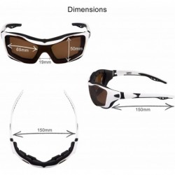 Round Polarized Riding Sunglasses Extreme Sports Wrap Motorcycle Glasses - White - CX17YQ8EAUE $18.05