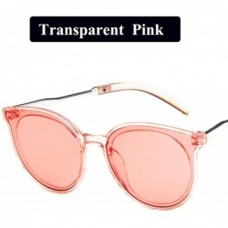 Cat Eye Designer Cat Eye Sunglasses Women Ladies 2019 Big Transparent Sun Glasses - Transparent Pink - CM18W8X0NZH $38.54