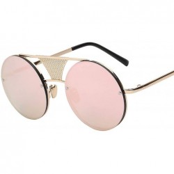 Round Sunglasses Mens Round Metal Glasses Retro Brand Designer Men Sunglasses Coating Mirrored Top Quality Uv400 - CZ18S57I45...