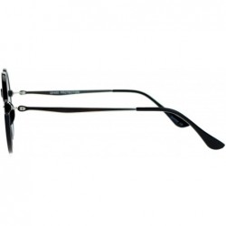 Round Unisex Fashion Sunglasses Round Circle Horn Rim Frame Flat Lens UV 400 - Black Silver (Black) - CR1882X2EYR $12.33