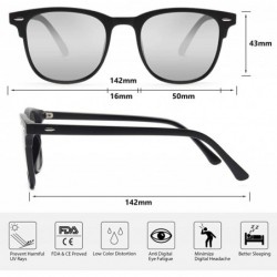 Rectangular Polarized Sunglasses Lightweight Protection - Matte Silver /Mirrored /Gy1801 - CJ18XATI089 $9.65