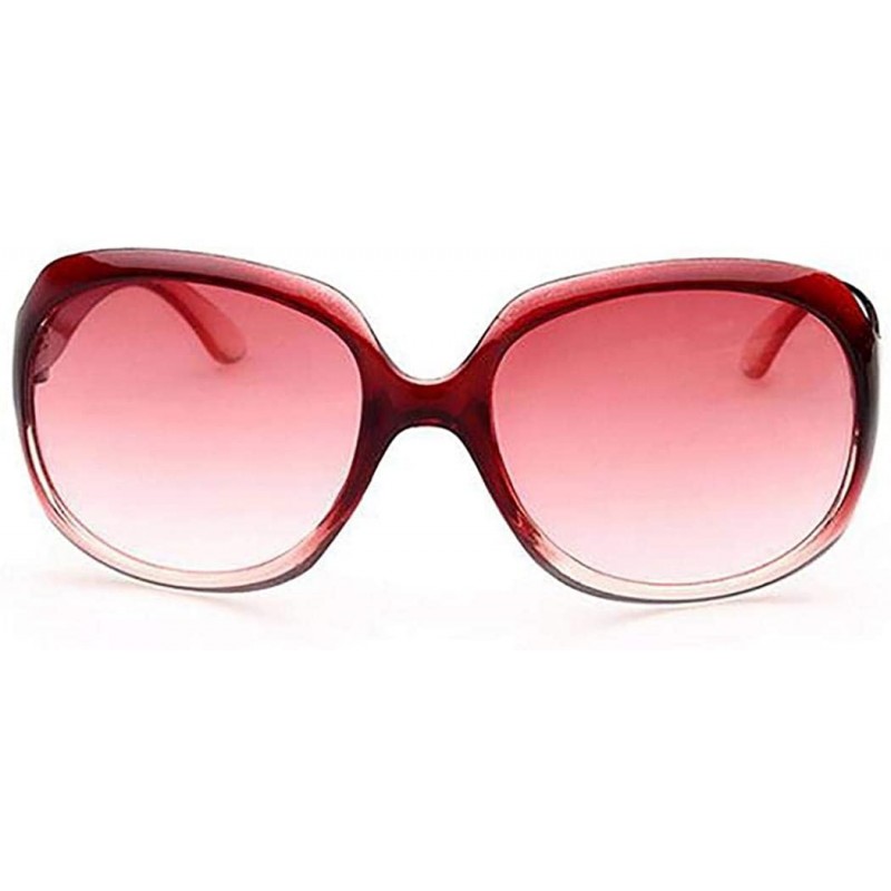Oversized Women Fashion Personality Travel Oversized Frame Casual Sunglasses Sunglasses - Red - CE18TDYYOH6 $19.88