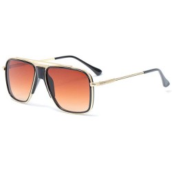 Goggle Fashion Sunglasses Ladies Trend Sunglasses Tide Box Thick Nose Sunglasses Mens Goggle - Brown - C918Y85AH0E $24.75