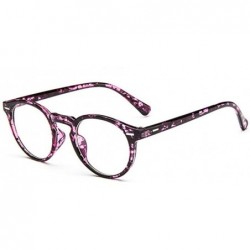 Semi-rimless Men Retro Round Eyeglasses Frame Women Optical Glasses Frame Eyewear - Purple Floral - CD182LTNG7Q $17.17